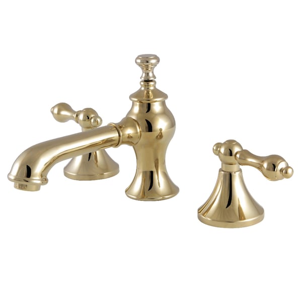 KC7062AL Vintage 8" Widespread Bathroom Faucet, Polished Brass
